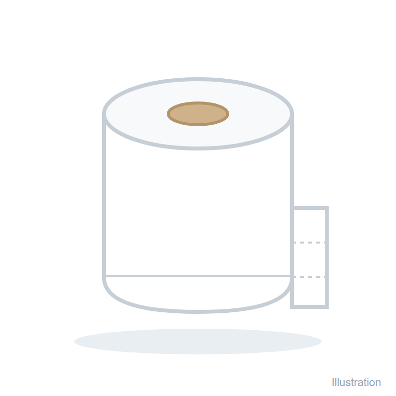 Illustration of Toilet Paper for Hotels and Commercial Washrooms: Standard and Jumbo Rolls